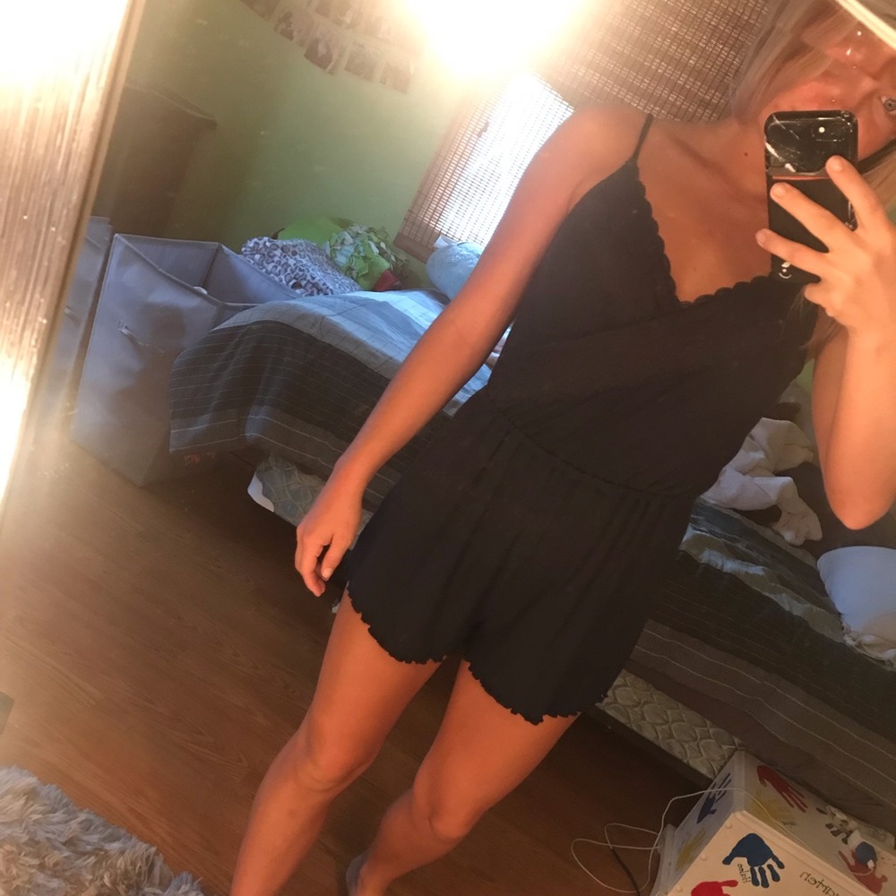 Hollister Navy Sleep Romper